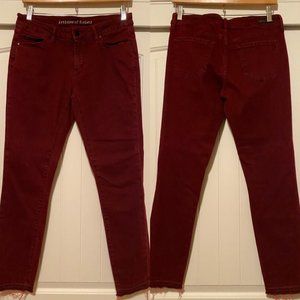 Articles of Society Burgundy Wine Jeans Size 28, Low Rise Skinny Stretchy Jeans